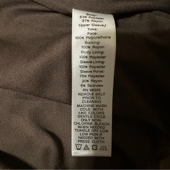 Lisa Rinna Brown Tweed Faux Leather Sleeve Wrap Jacket Size Medium - Picture 5 of 6